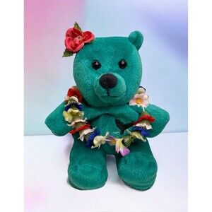 PLANET PLUSH LEILANI Hawaiian Bear by Sally Winey LE 36000 Bean Bag New + COA